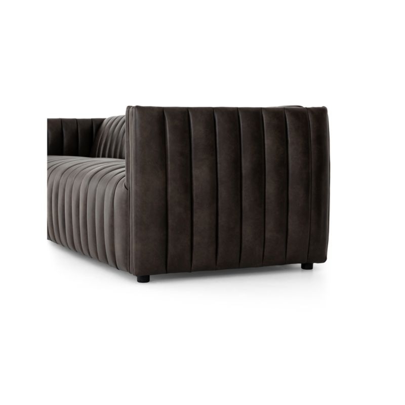 Cosima Leather Channel Tufted Sofa - Image 3
