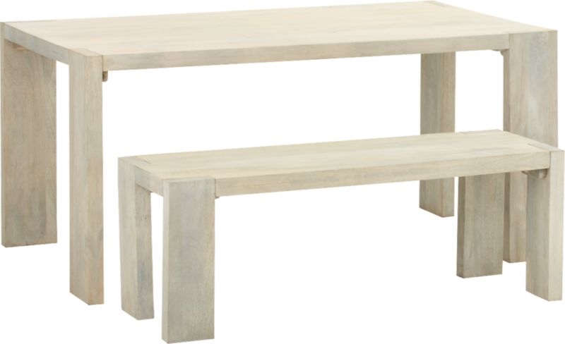Blox White Wash Dining Table 35"x63" - Image 5