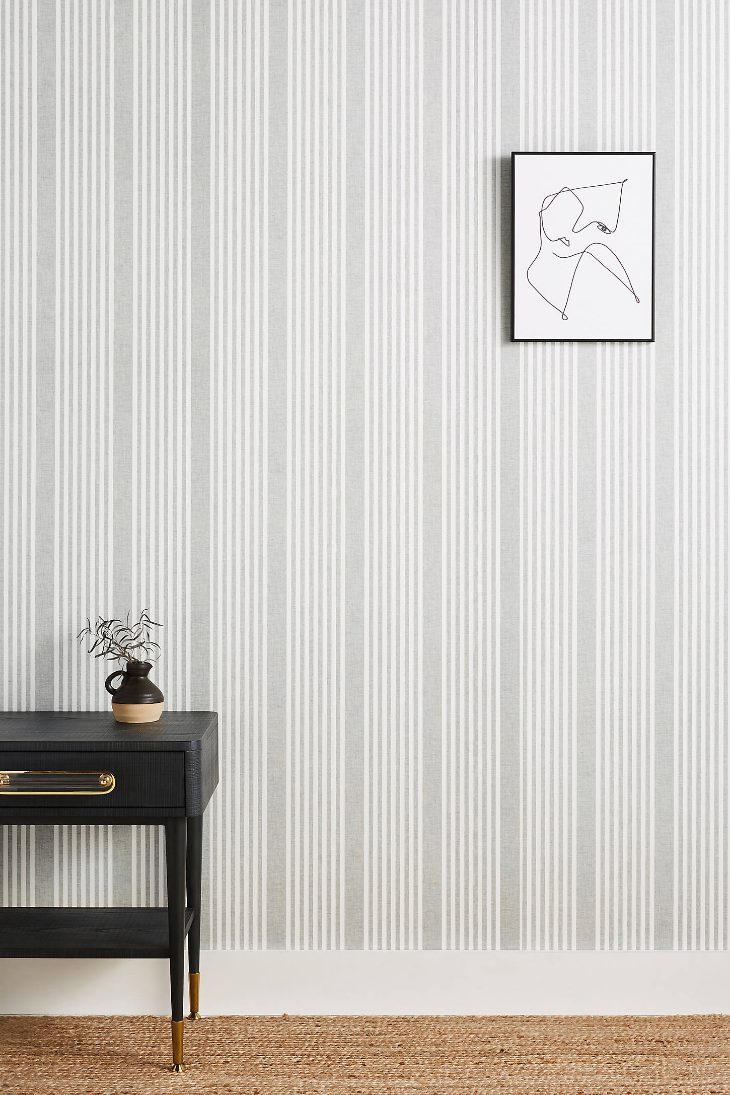 French Linen Stripe Wallpaper - Image 0