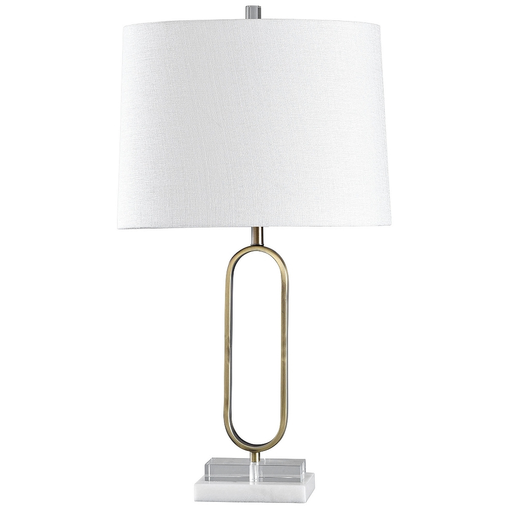 Rosa Gold and White Table Lamp with White Styrene Shade - Style # 60W91 - Image 0