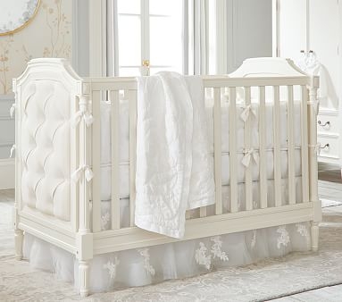 Blythe Crib, French White & Ivory Washed Linen Cotton, UPS - Image 2