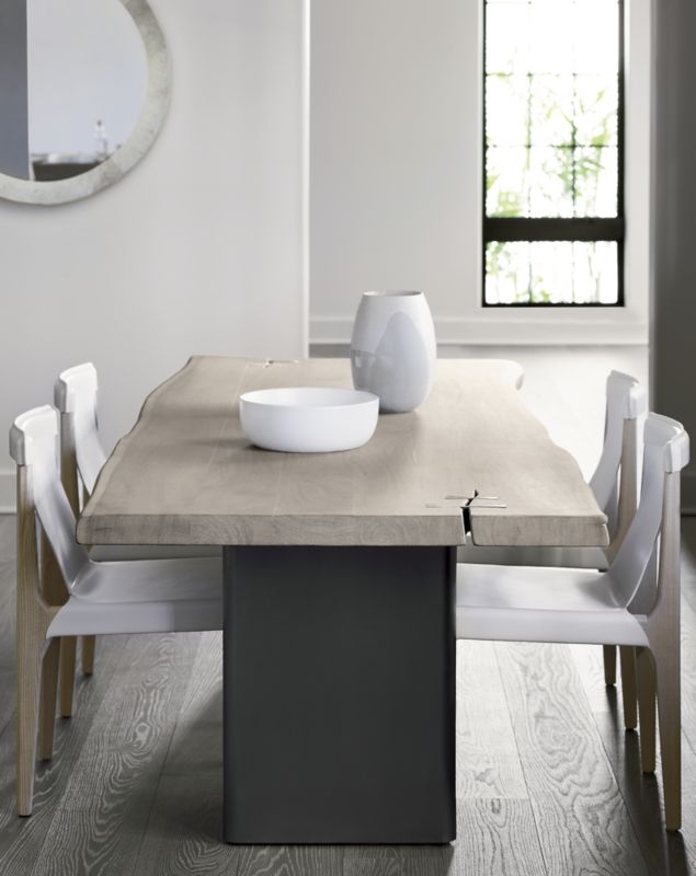 Landscape Rectangular White Washed Wood Dining Table 95" - Image 1