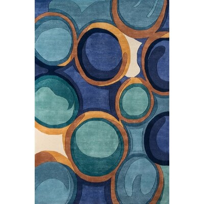 New Wave Hand-Tufted Blue Area Rug - Image 0