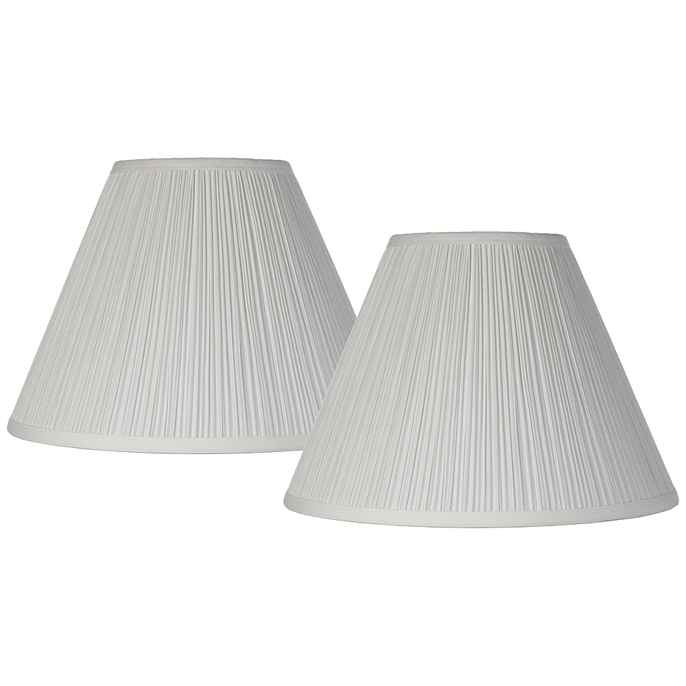 Springcrest  Mushroom Pleat White Lamp Shades 6.5x15x11 (Spider) Set of 2 - Image 0