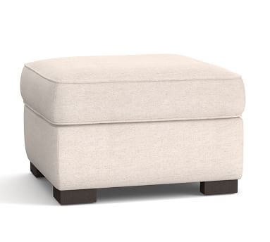 Townsend Upholstered Ottoman, Polyester Wrapped Cushions, Sunbrella(R) Performance Sahara Weave Mushroom - Image 3