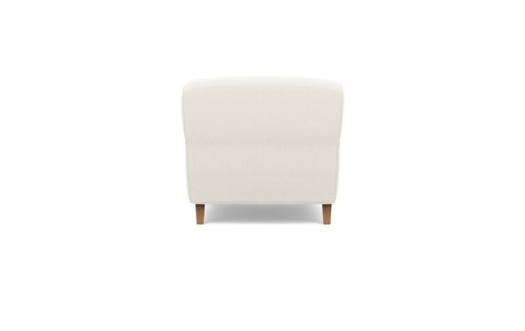 Rose by The Everygirl Accent Chair with White Ivory Fabric and Natural Oak with Antiqued Caster legs - Image 3