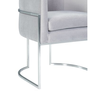 Giselle Grey Velvet Dining Chair - Silver Frame - Image 0