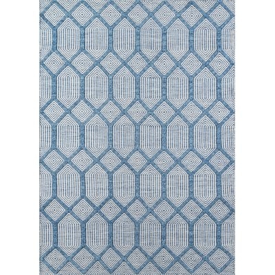 Langdon Cambridge Handwoven Flatweave Wool Blue Area Rug - Image 0