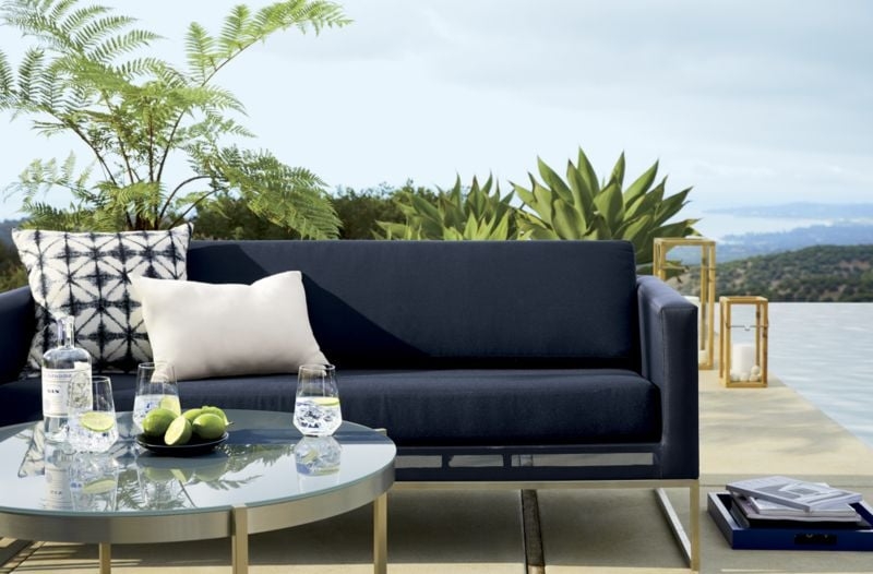 Sunbrella ® 20"x13" White Sand Outdoor Lumbar Pillow - Image 7
