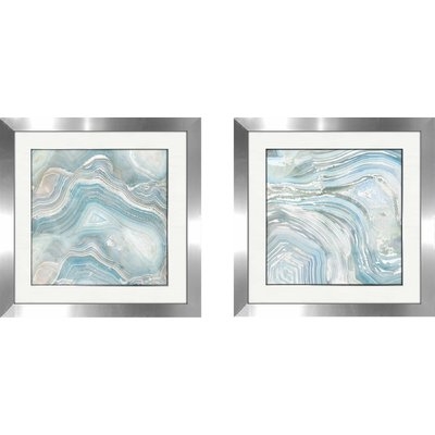 'Agate in Blue I' 2 Piece Framed Acrylic Painting Print Set - Image 0