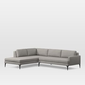 Andes Set 15: Right 2.5 Seater, Left Terminal Chaise, Linen Weave, Platinum, Dark Pewter - Image 0