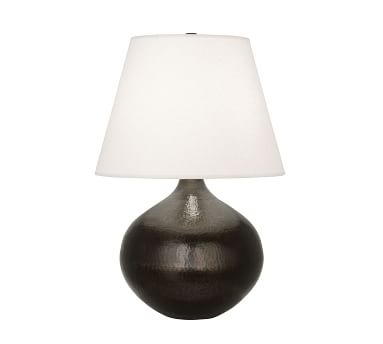 Danielle Large Round Table Lamp, Nickel - Image 1