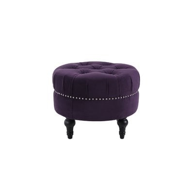 Holmquist Tufted Round Standard Ottoman - Image 0