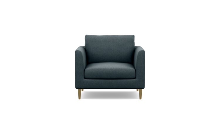 Owens Accent Chair with Blue Union Fabric and Brass Plated legs - Image 0