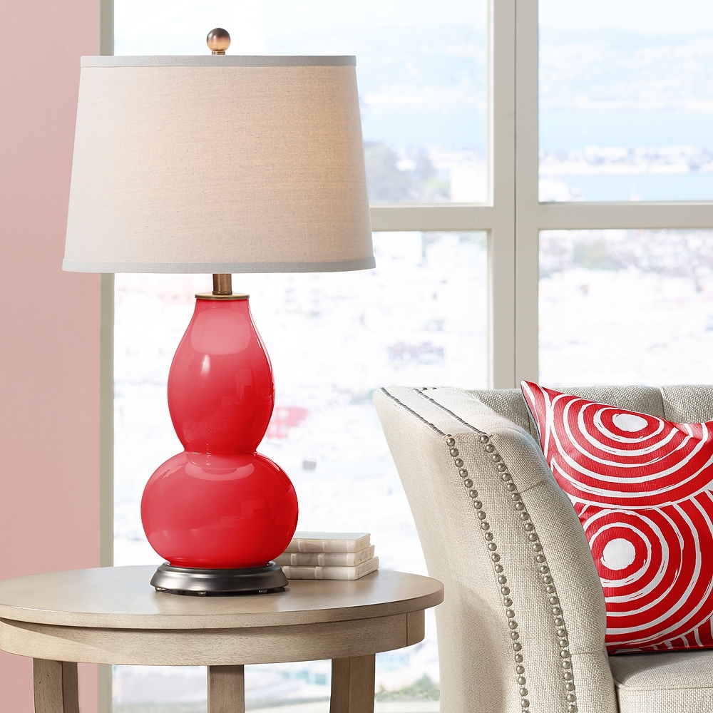 Color Plus Double Gourd 28 3/4" Bright Red Table Lamp - Image 0