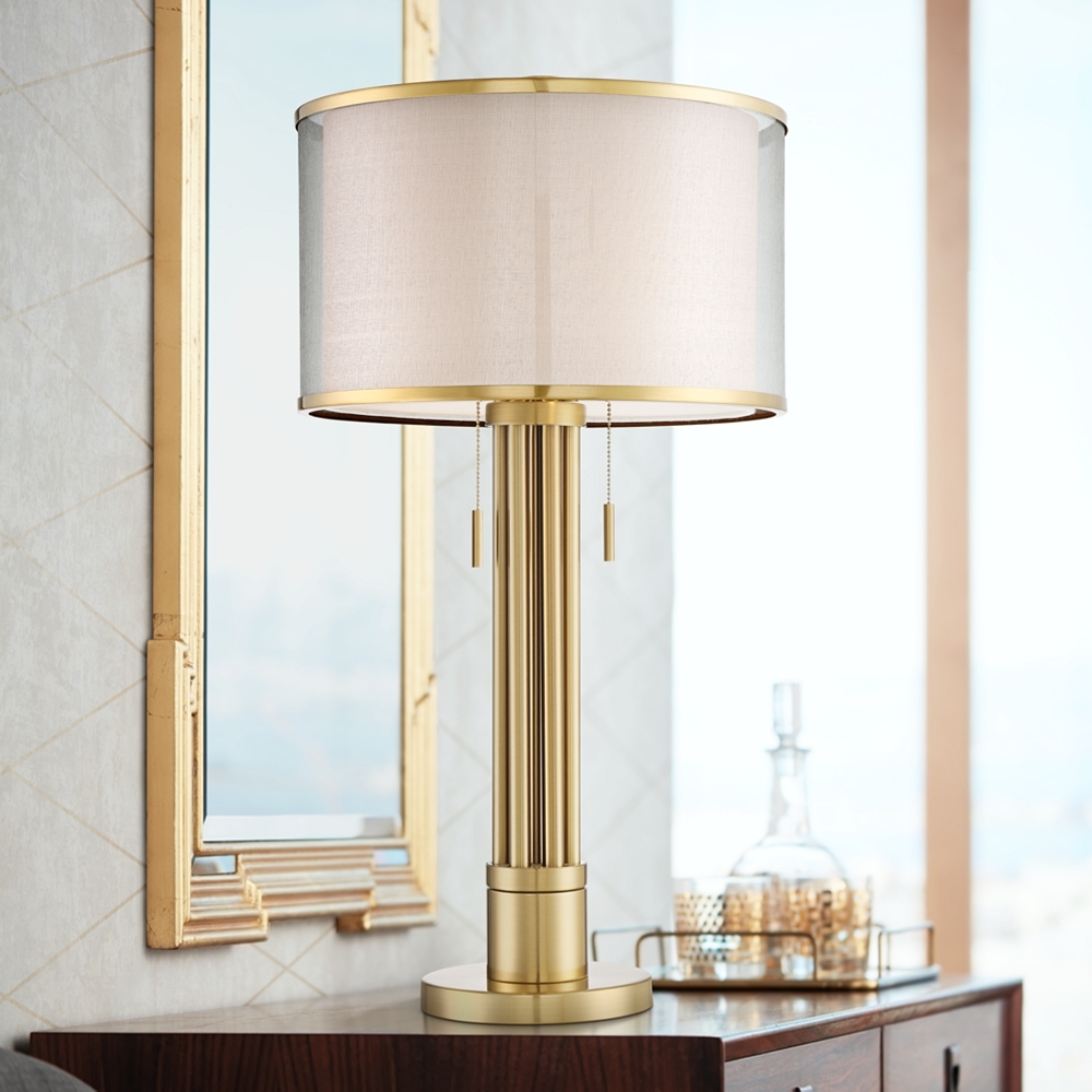 Possini Euro Granview Brass Column Table Lamp - Style # 39M54 - Image 0