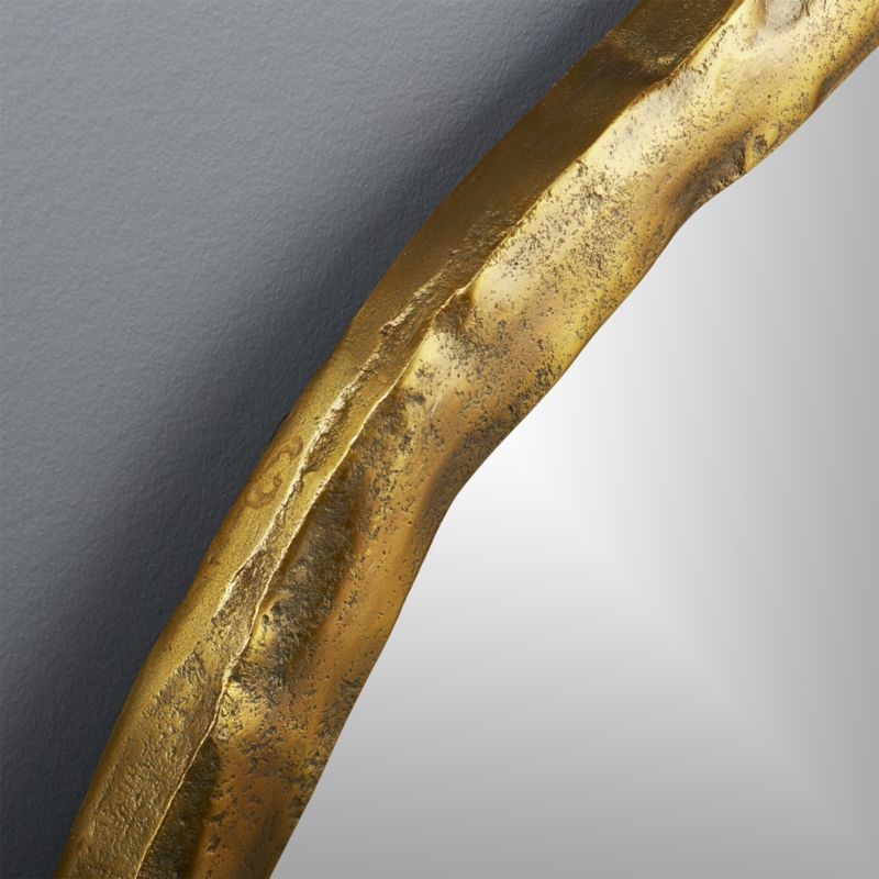 Abel Round Wall Mirror, Gold, 48" - Image 1