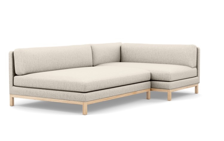Jasper Chaise Sectional with Wheat Fabric and Natural Oak legs - Image 1