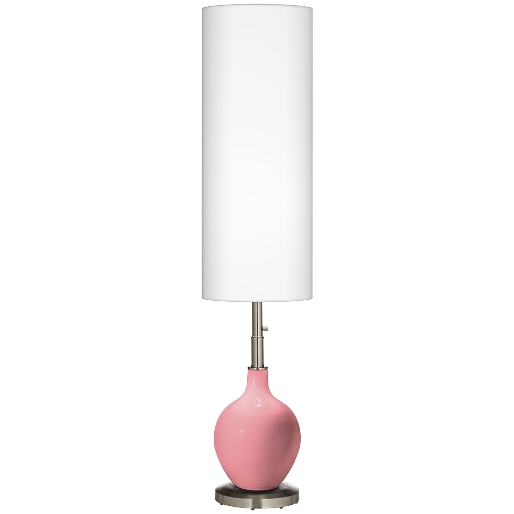 Color Plus Ovo 60" High Modern Glass Haute Pink Floor Lamp - Image 0