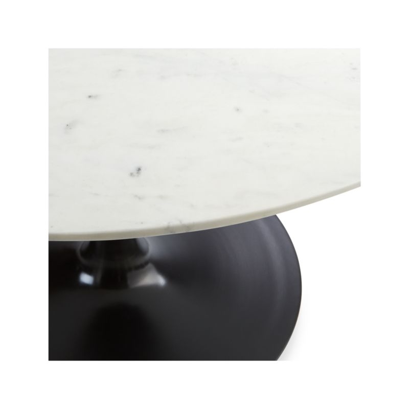 Nero 48" White Marble Dining Table with Matte Black Base - Image 2
