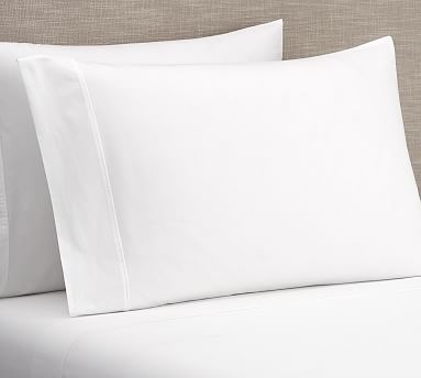 Classic 400-Thread-Count Organic Percale Sheet Set, King, White - Image 0