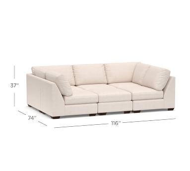 Big Sur Upholstered Pit Sectional, Down Blend Wrapped Cushions, Performance Boucle Oatmeal - Image 2