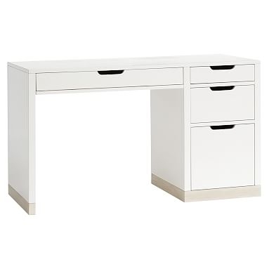 Rhys Storage Desk, Weathered White/Simply White - Image 0