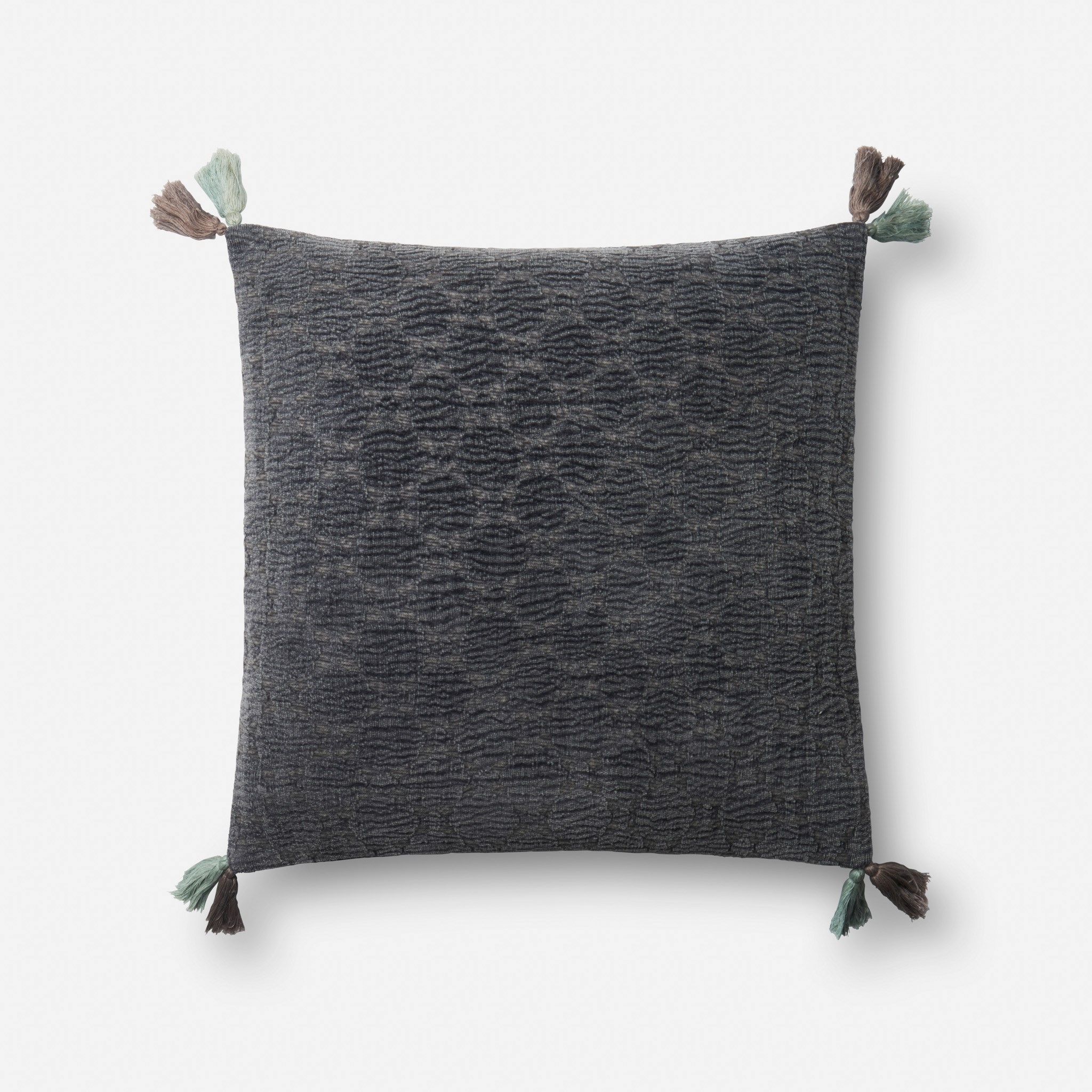 Boho Duo Tassel Throw Pillow Cover, 18" x 18" - Image 0