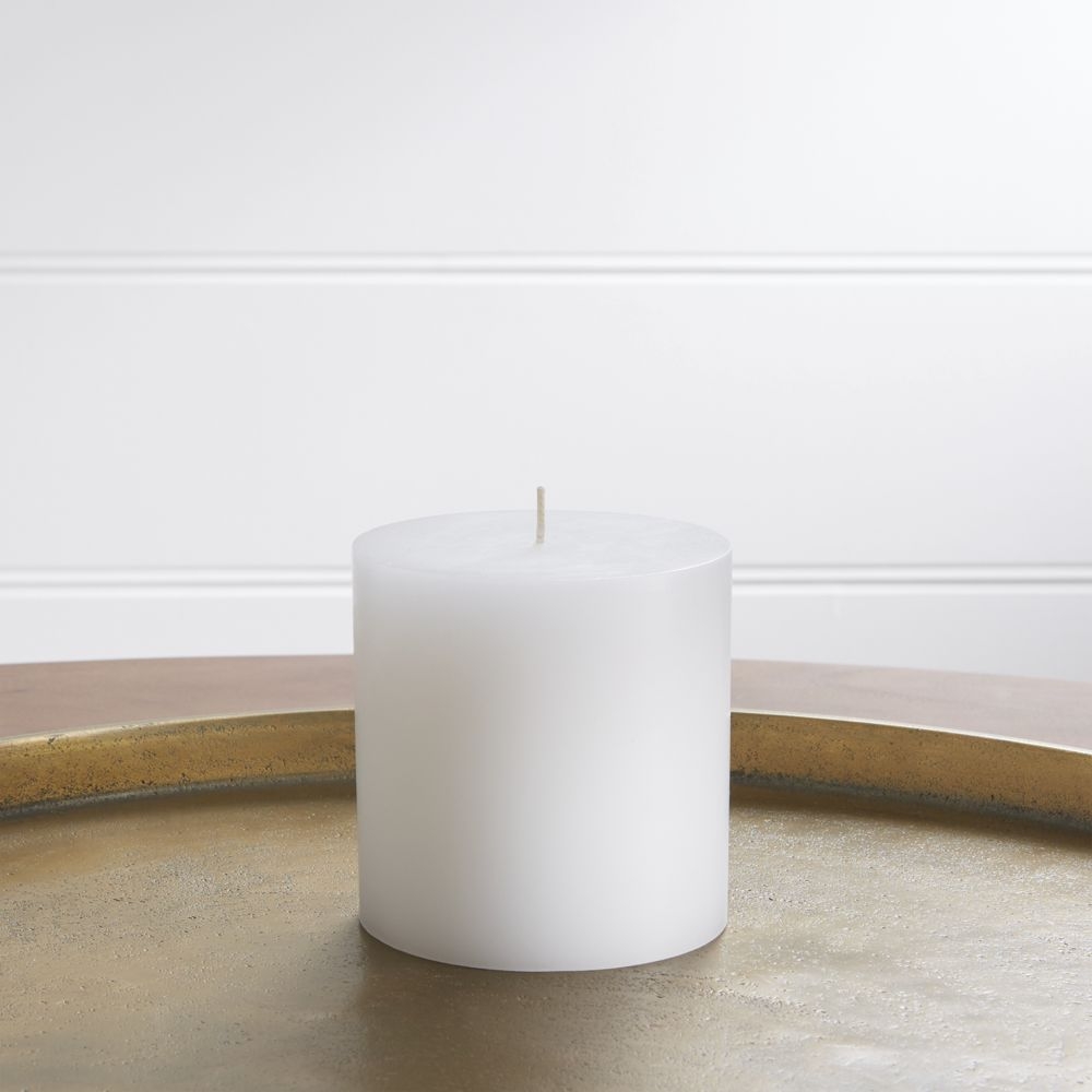 4"x4" White Pillar Candle - Image 0