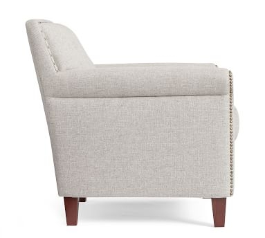 SoMa Roscoe Upholstered Tufted Armchair, Polyester Wrapped Cushions, Basketweave Slub Ash - Image 1