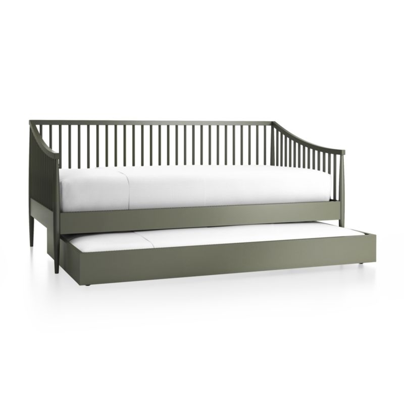 Hampshire Olive Green Spindle Wood Kids Daybed - Image 3