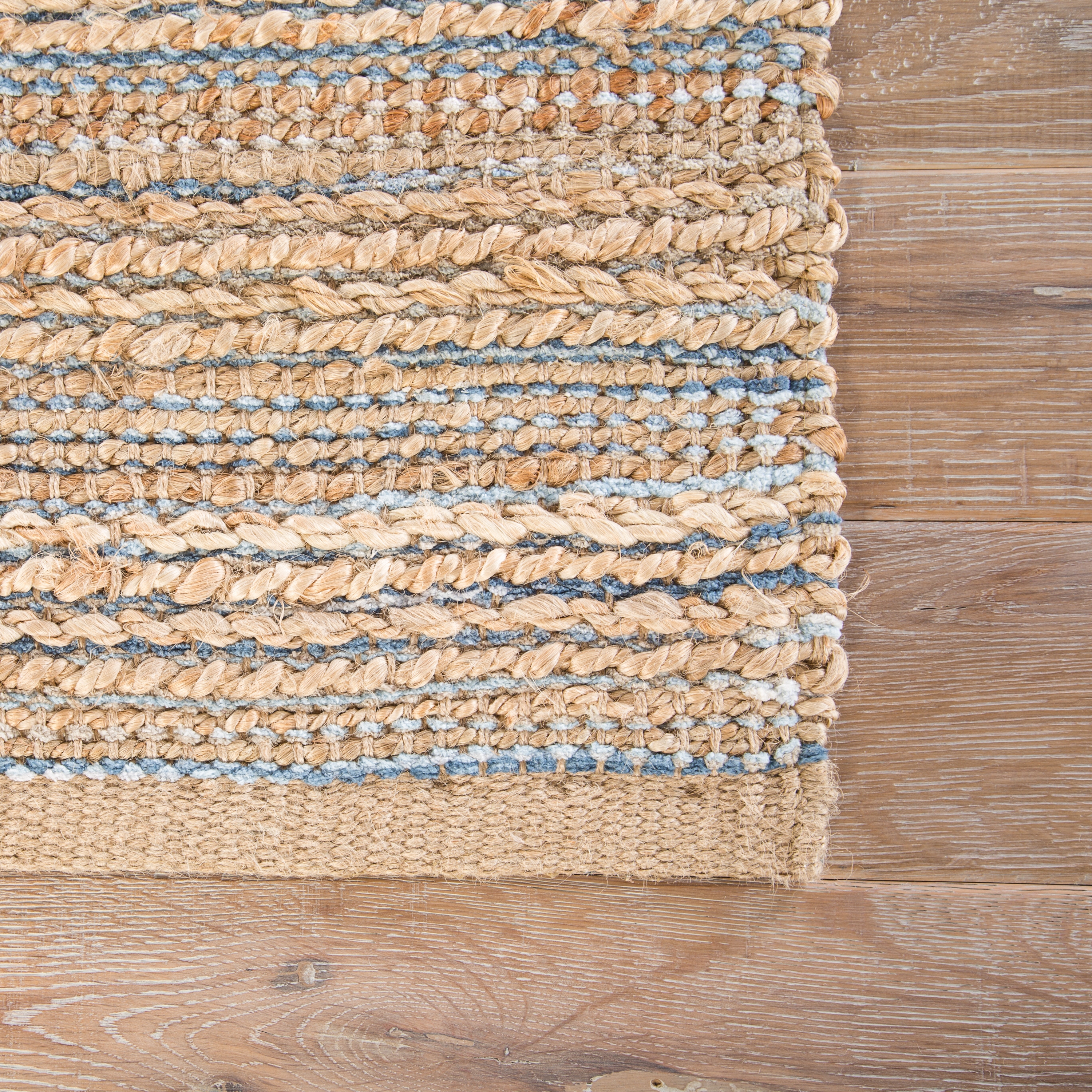 Canterbury Natural Solid Beige/ Blue Runner Rug (2'6" X 9') - Image 3