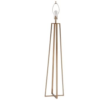 Carter Floor Lamp with Shade, Champange Brass - Image 4