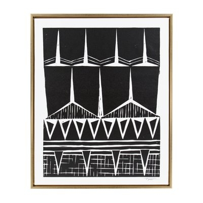 'Modern Tribal Block' Framed Graphic Art Print on Wrapped Canvas - Image 0