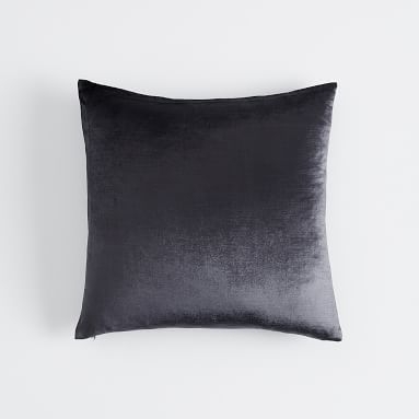 Luster Velvet Pillow Cover, 18 x 18, Vintage Ebony - Image 5