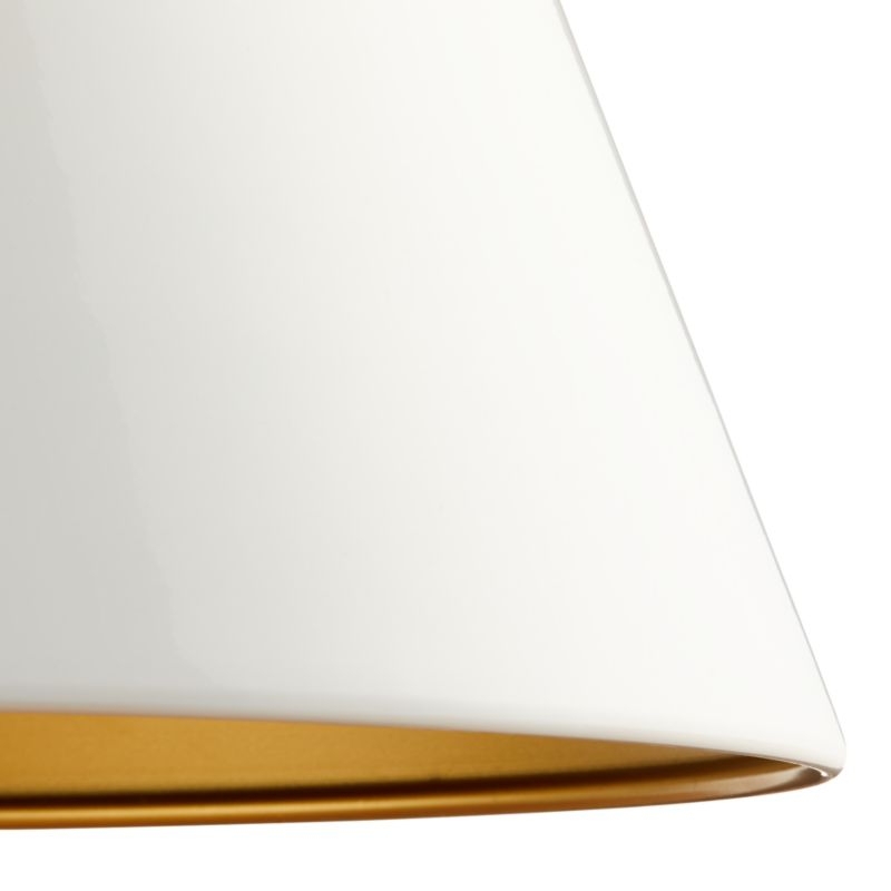Rodan White Metal Cone Pendant Light - Image 2