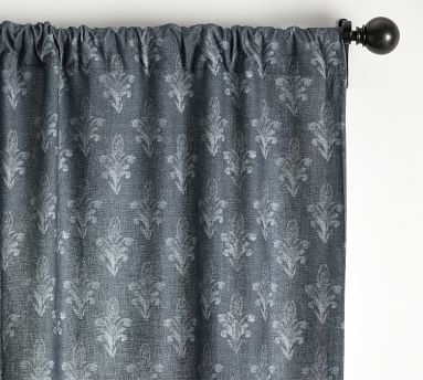 Linnea Print Curtain, Blue Multi, 84 x 50" - Image 3