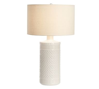 Jamie Young Ceramic Column Table Lamp, White - Image 0