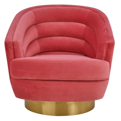 Pigott HOT PINK Velvet Swivel Chair - Image 0