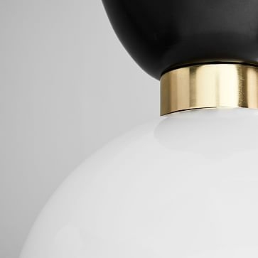 Hourglass Pendant, Milk Glass, Brass/Bronze - Image 2