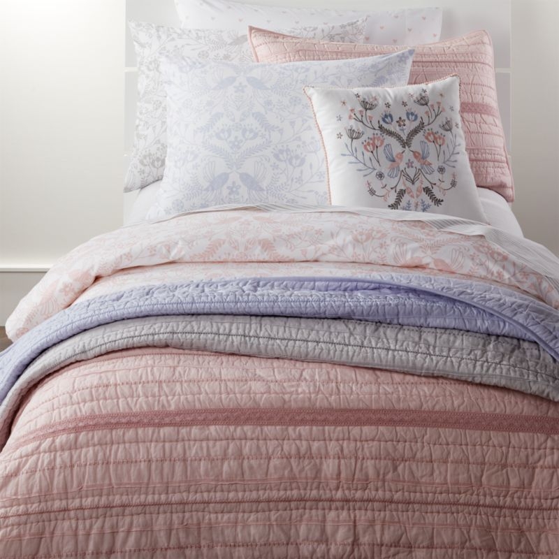 Organic Pattern Play Pink Floral Full/Queen Duvet Cover - Image 4