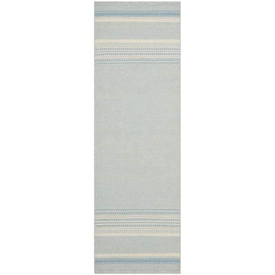 Kilim Hand-Woven Wool Light Blue/Ivory Area Rug - Image 0