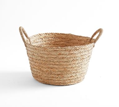 Moroccan Woven Tote Basket, Low - Image 4