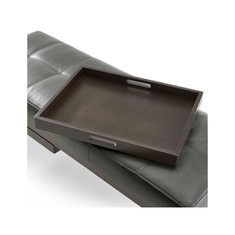 Nash Leather Small Tufted Bench with Tray - Image 6