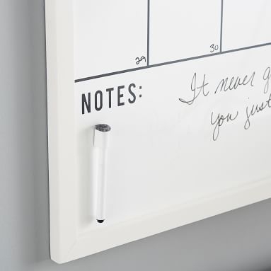 No Nails Oversized Framed Dry Erase Calendar, White - Image 1