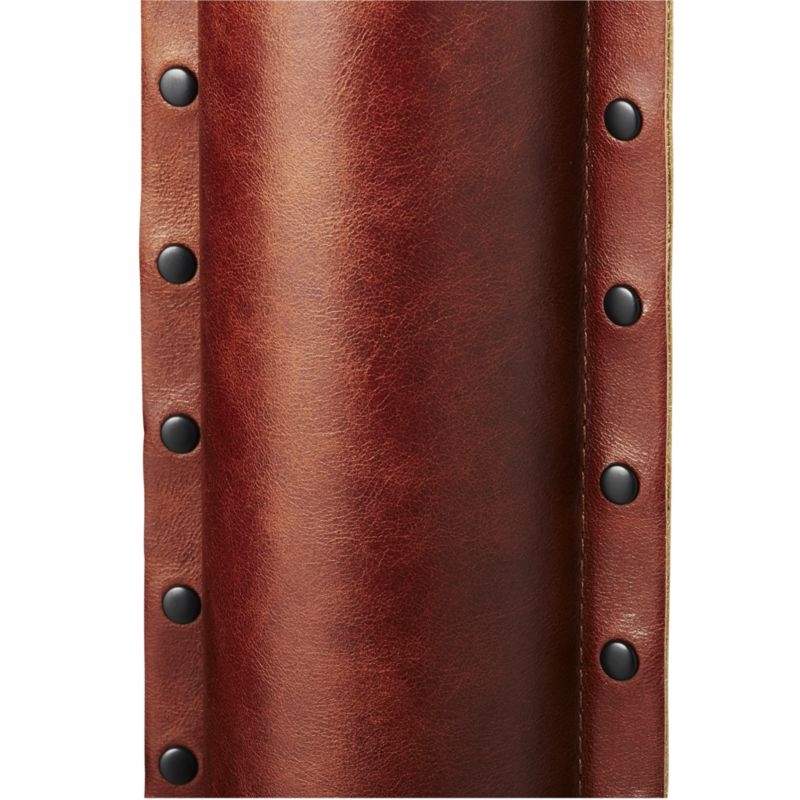 Rivet Brown Leather Floor Lamp - Image 4