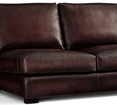 Turner Roll Arm Leather Grand Sofa-3-Seater 109", Down Blend Wrapped Cushions, Legacy Dark Caramel - Image 3