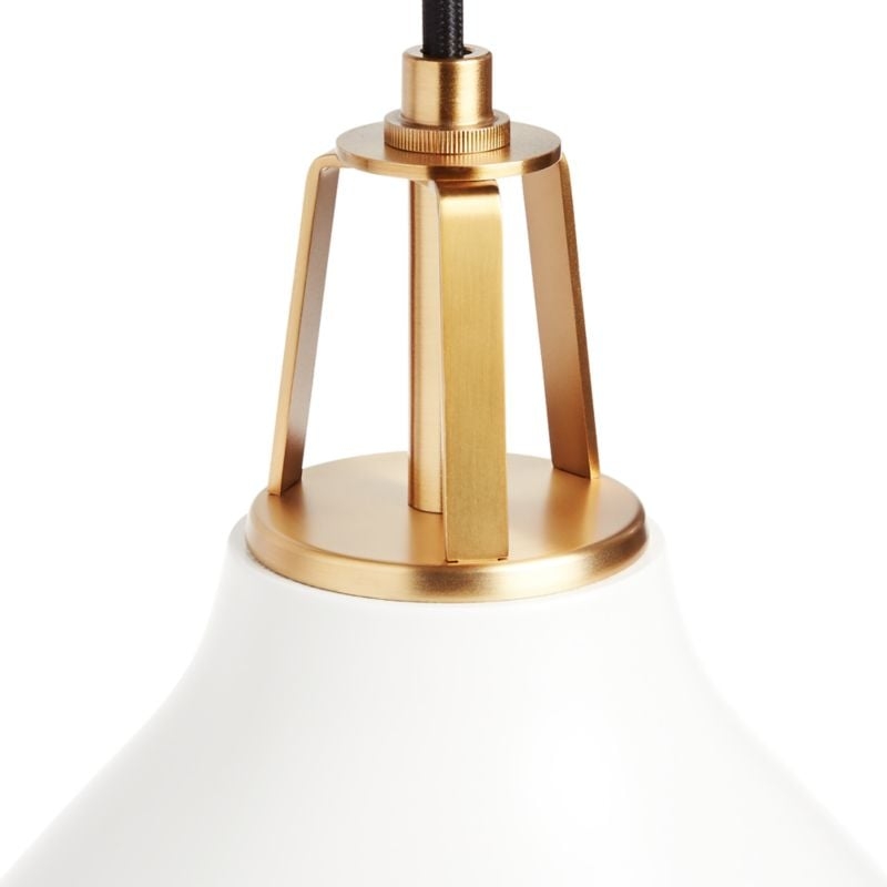 Maddox White Bell Large Pendant Light with Brass Socket - Image 1