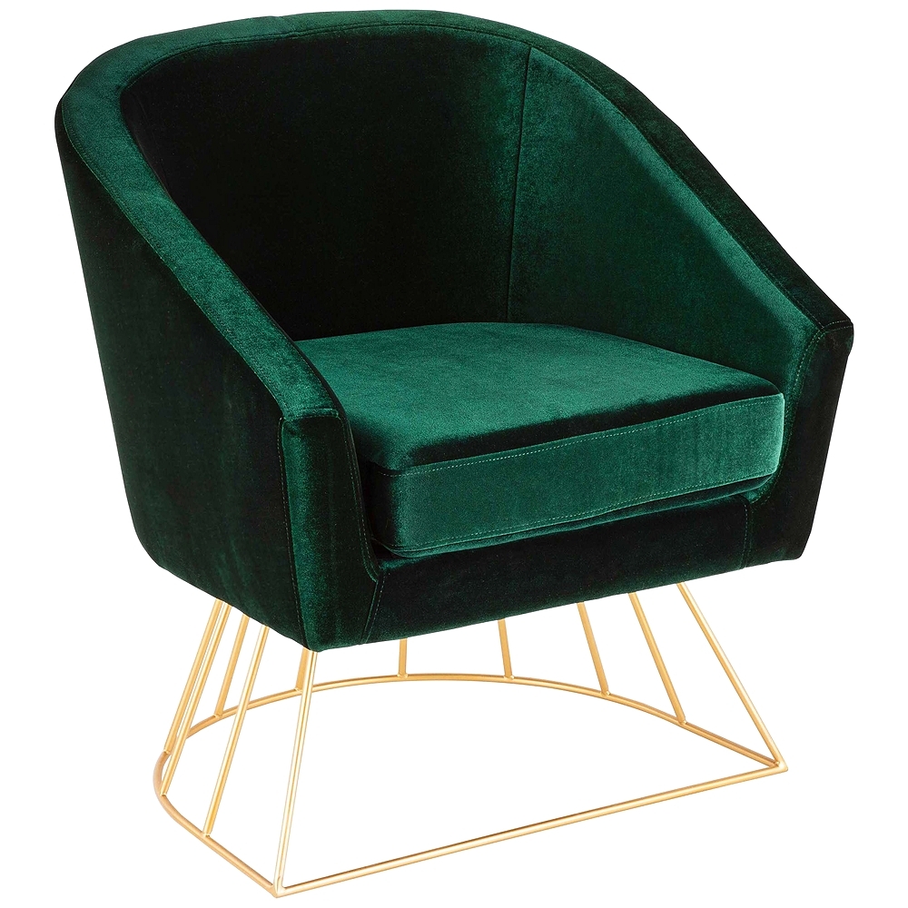 Canary Emerald Green Velvet Accent Chair - Style # 60G29 - Image 0