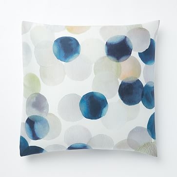 Organic Sateen Watercolor Dot Euro Sham, Stone White - Image 0
